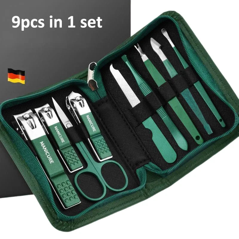 Manicure Set With Leather Case Stainless Steel Nail Clipper Sets
