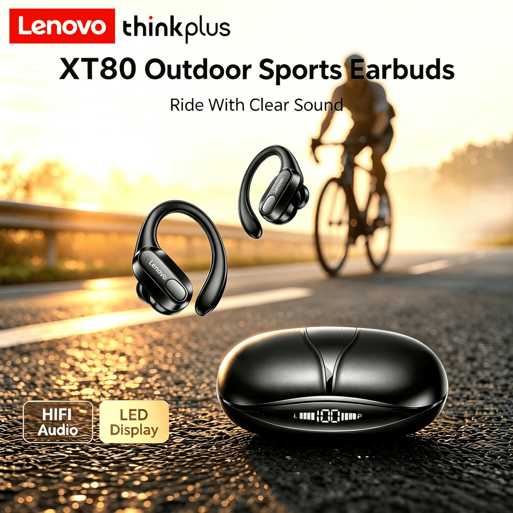 Original Lenovo XT80 Sports Wireless Earphones with Mics, LED Power Display,Hifi St additional angle
