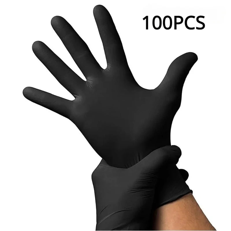 Black Nitrile Gloves Disposable Thickened Waterproof Cleaning Gloves