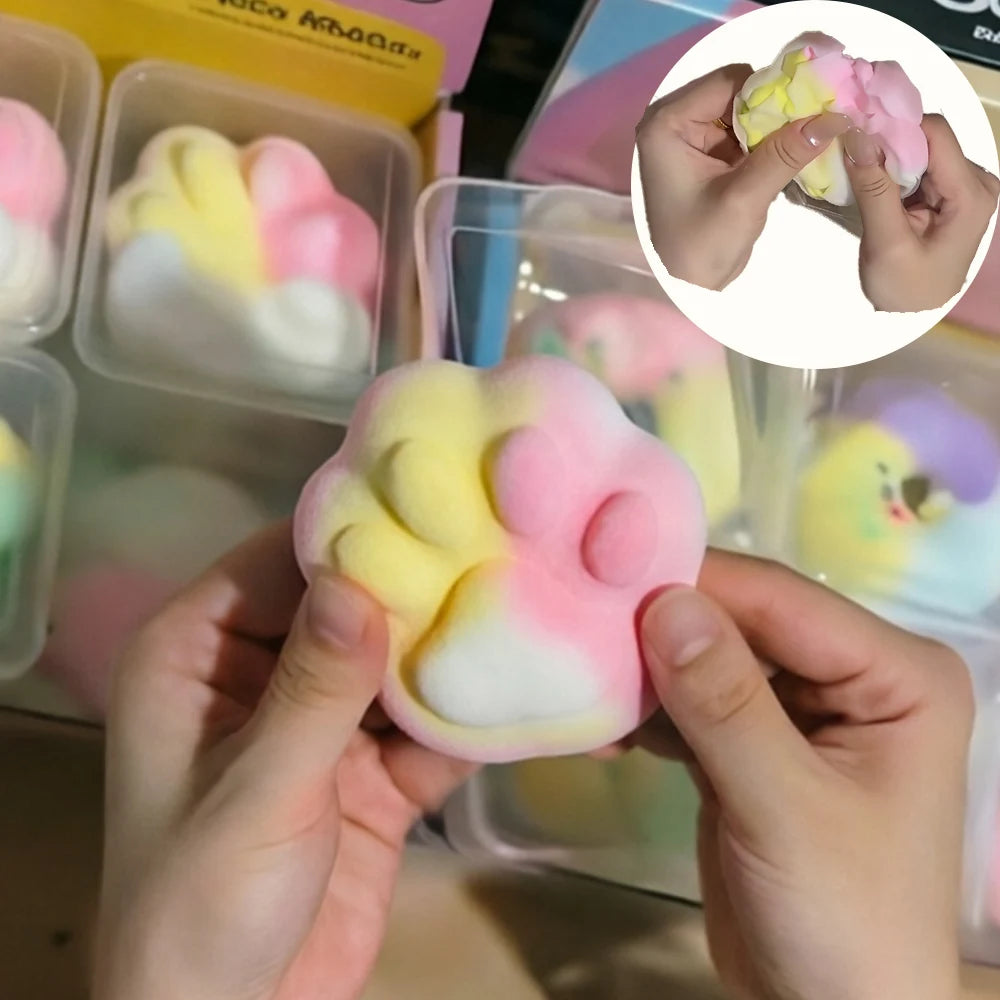 Macaron Cat Paw Squishy Fidget Toy Stress Relief Ball