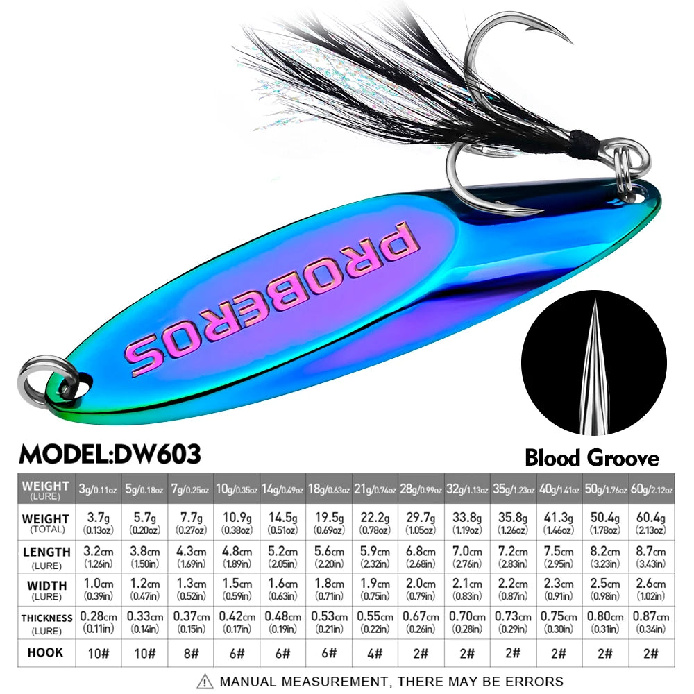 3pc Metal Sequin Bait Spoon Lure with Strengthened Hooks