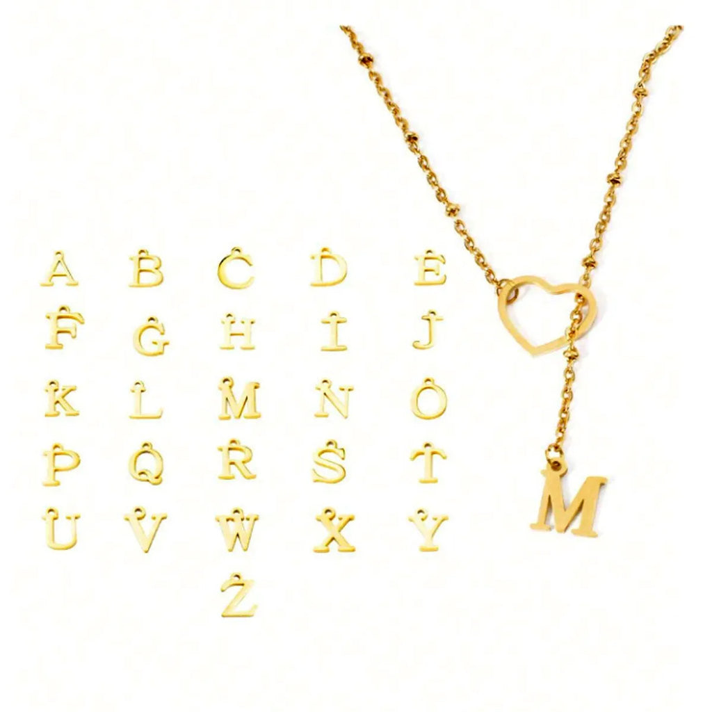 Letter Heart Stainless Steel Choker Necklace for Women