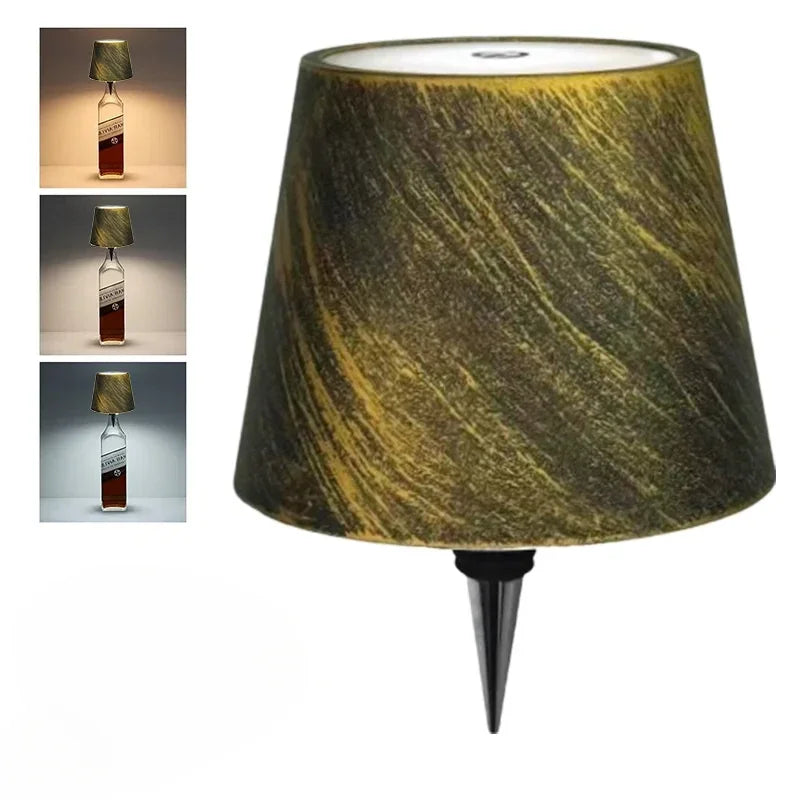 Lampe De Table En Forme De Bouteille Sans Fil, Commande Tactile, 3 Couleurs, Gradat additional angle