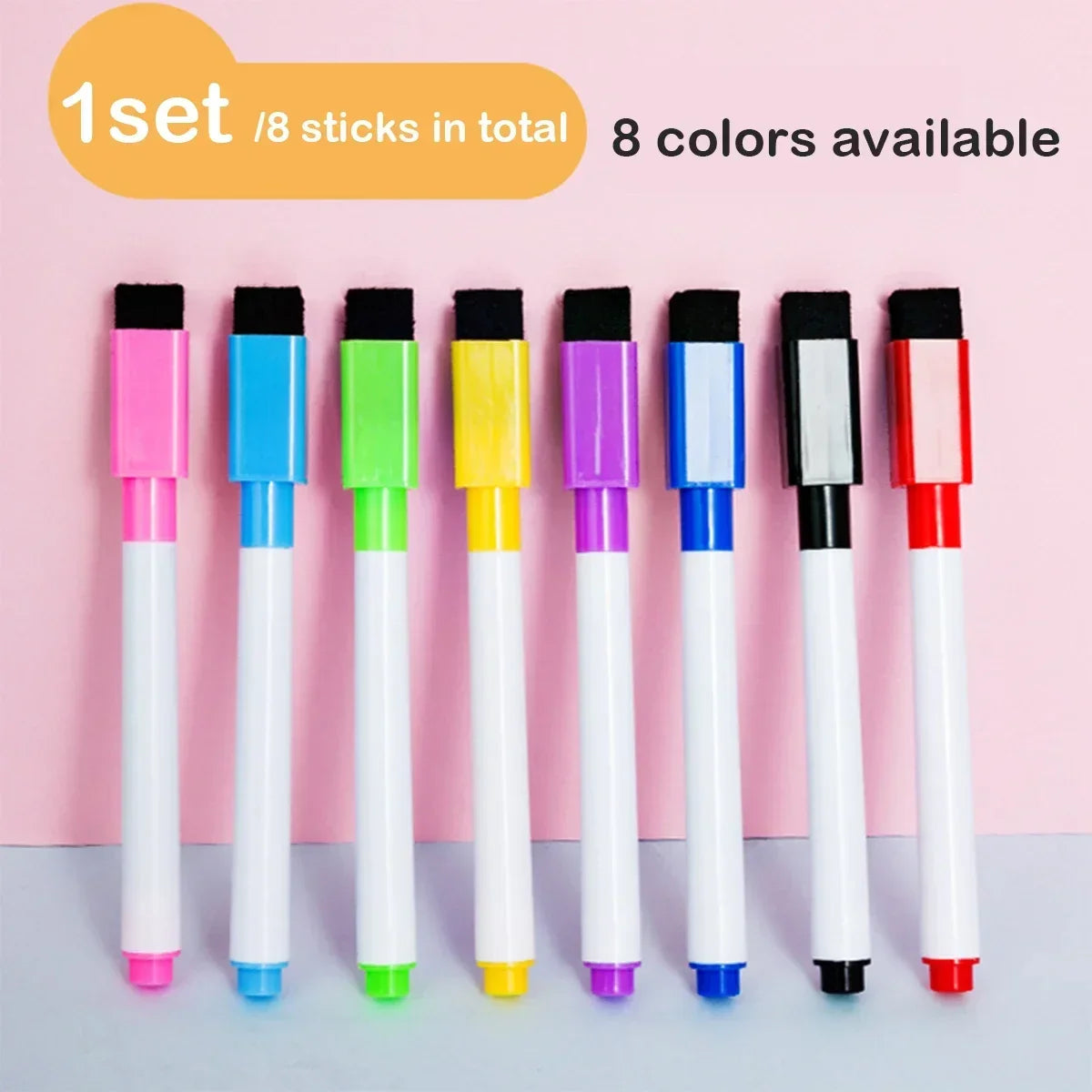 Magnetic Erasable Whiteboard Pen Set 6 Pens lifestyle view