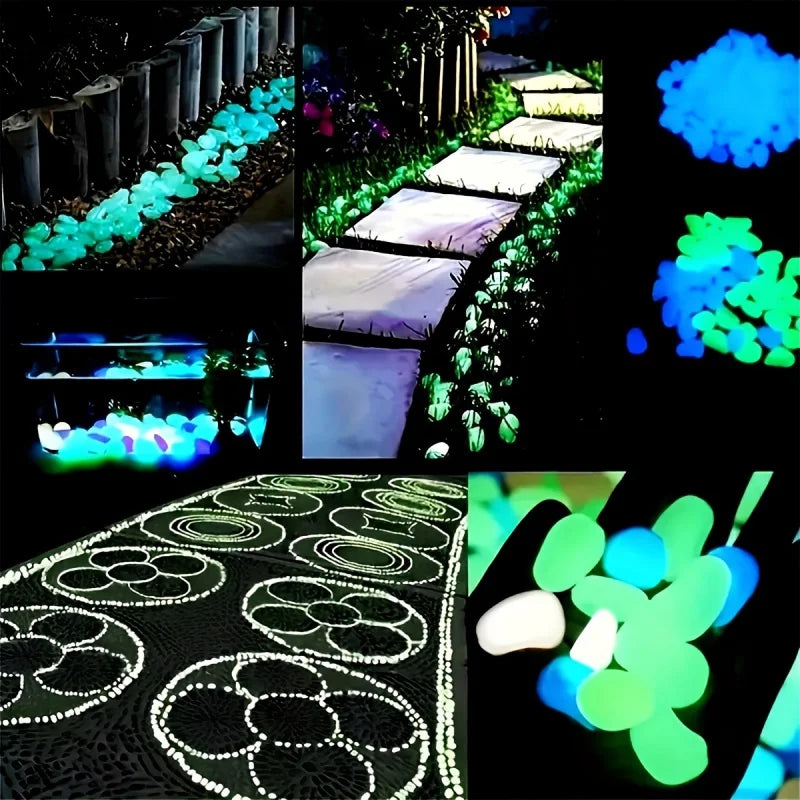 Glow In The Dark Resin Pebbles 100pcs close-up view