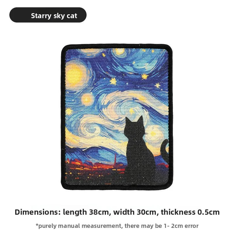 Durable Wall-Mounted Cats Scratching Post Stitched Edges Soft Fabric for Indoor Clawing Play Space-Saving Design for Cat