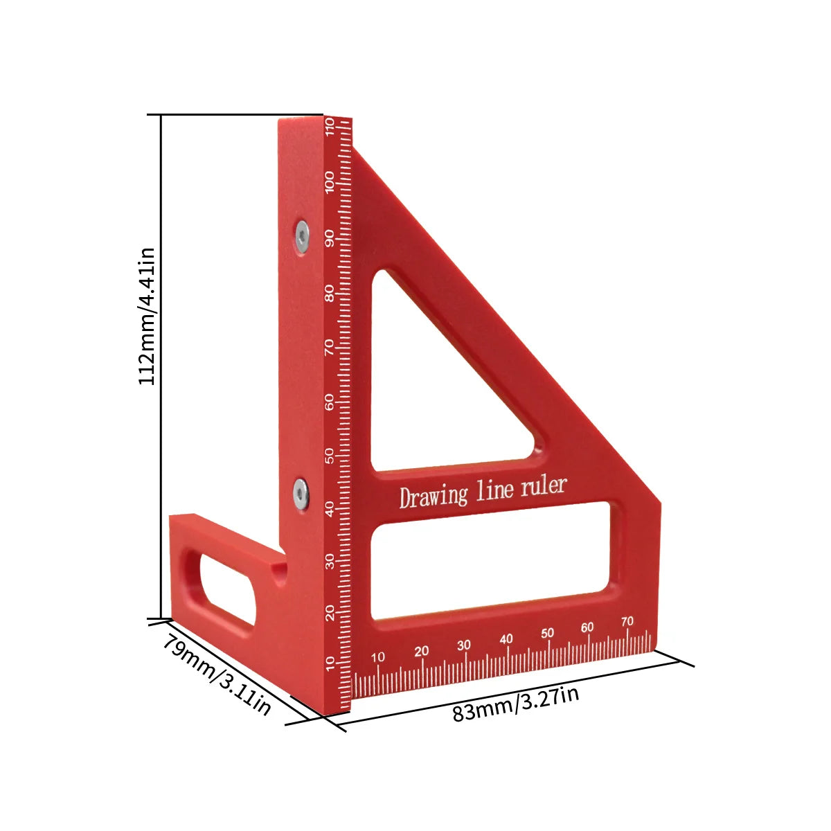 45°/90° Multi-Angle Plastic Style Ruler Woodworking Square & Protractor Precision Measuring Tool for Carpentry Drawing Line Tool