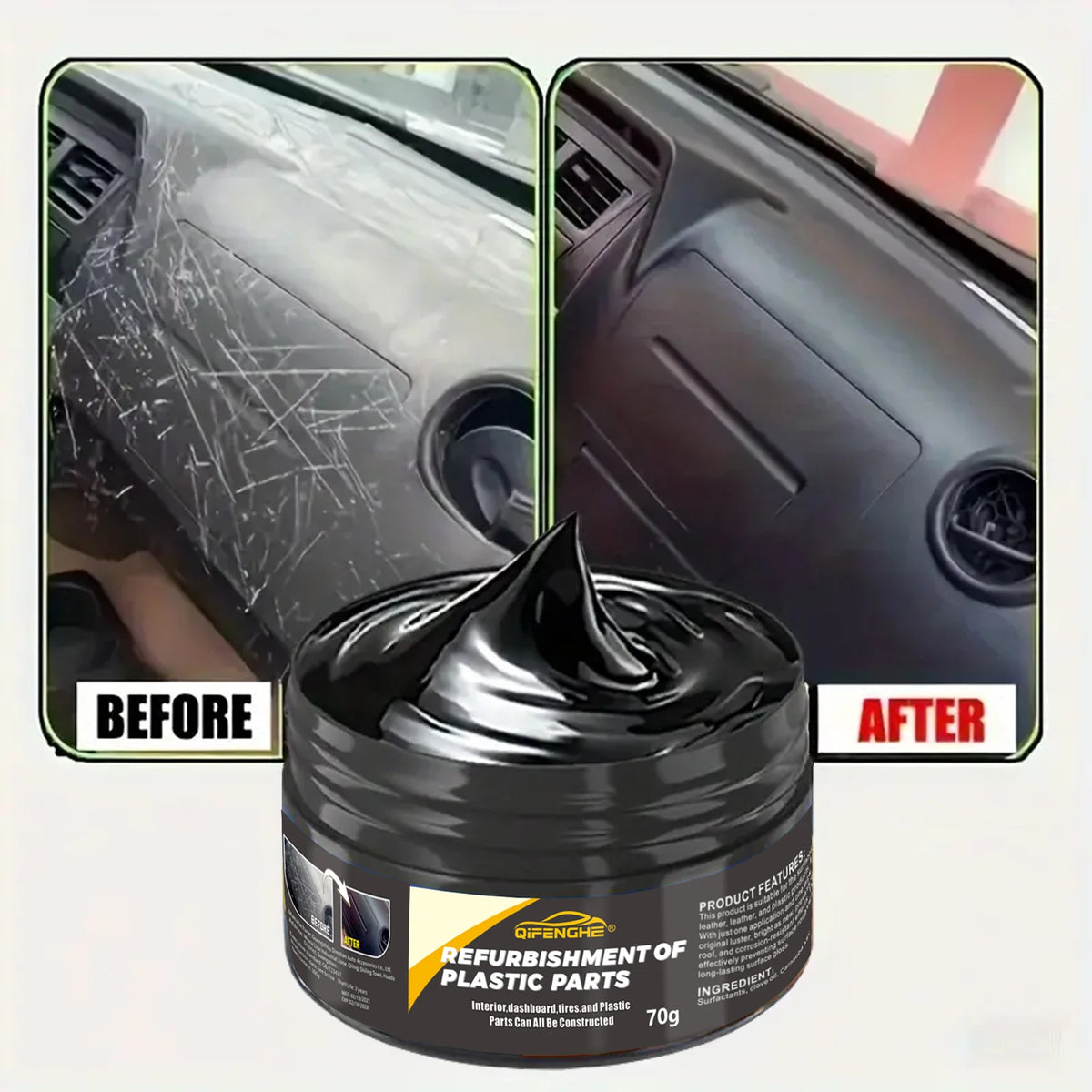 Automotive Plastic Repair Agent-Interior and Exterior Plastic Polishing Wax, Scratch Repair Anti-Agi