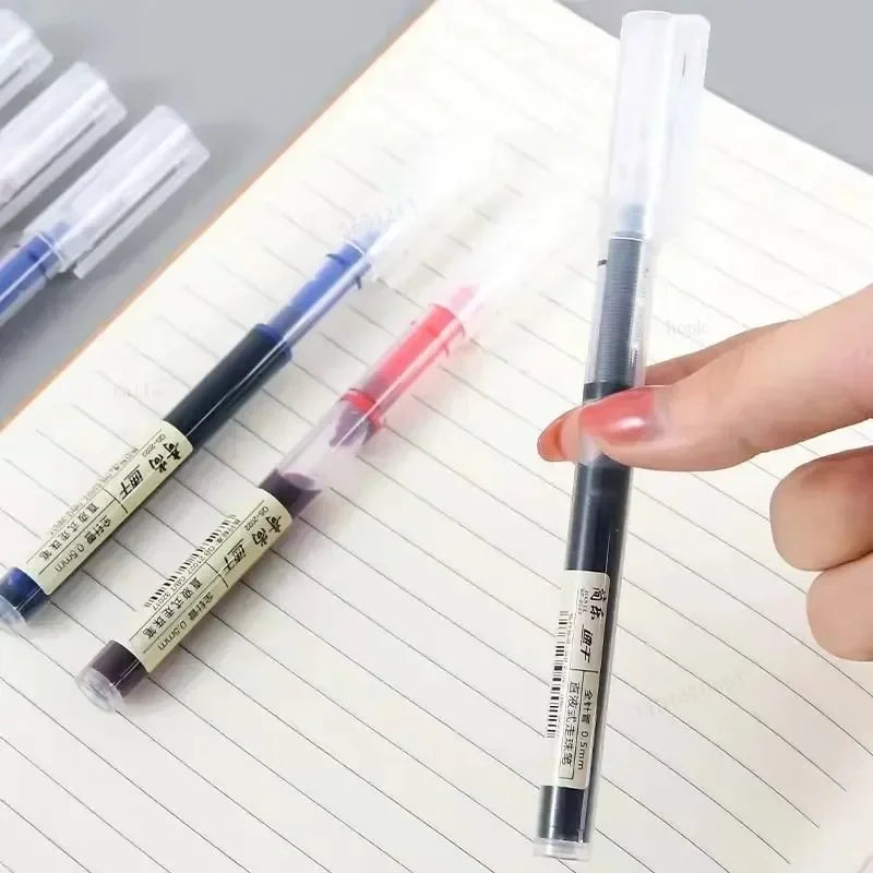 10Pcs/set High Quality Needle Type Gel Pens Straight Liquid Ballpoint Pen Kawaii Stat lifestyle view