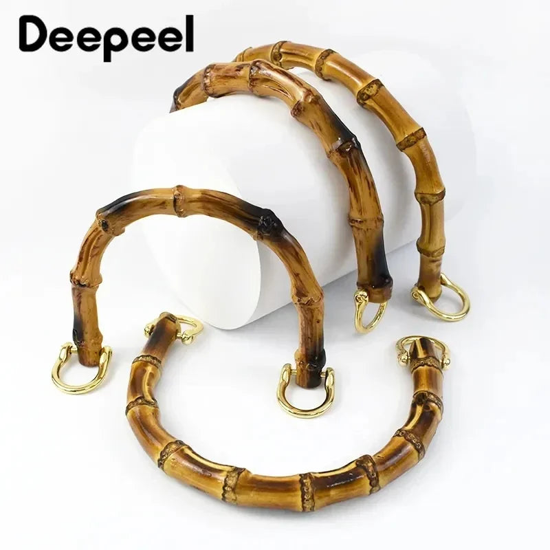 1Pc Deepeel 8/9/12/15cm U-shaped Woman Bag Natural Handles Bamboo Purse Frames Kiss C alternate view