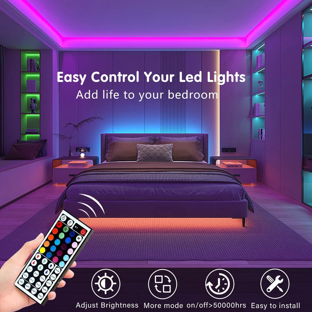RGB LED Strip Lights 44 Key Remote 5m