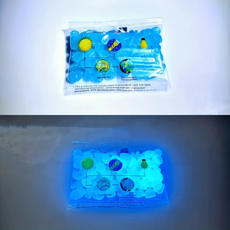 Glow In The Dark Resin Pebbles 100pcs detail view