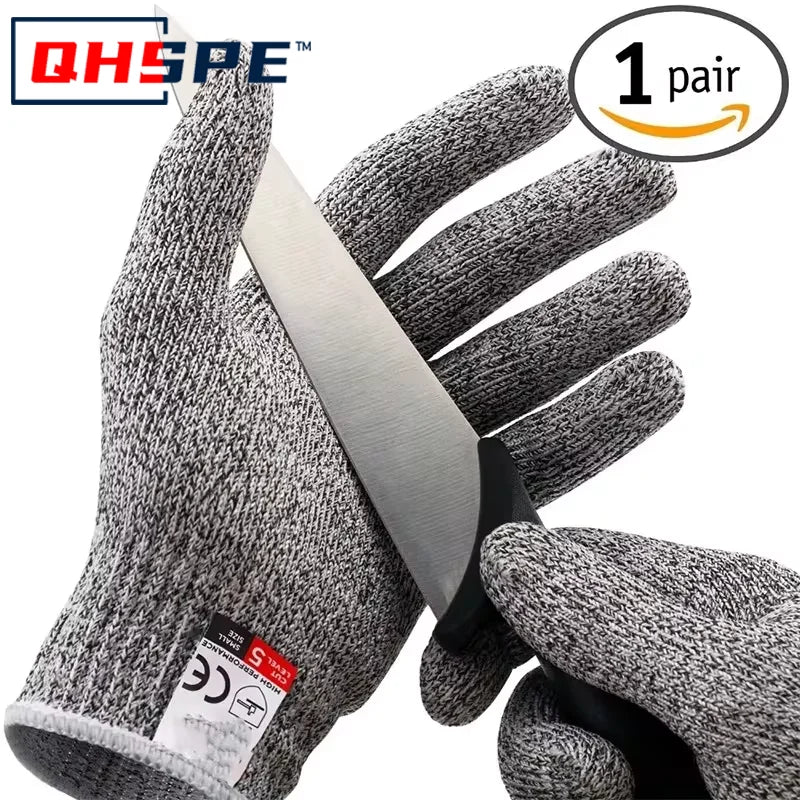 Level 5 HPPE Anti-Cut Gloves Kitchen Gardening Anti-Cut Knitted Gloves Anti-Thorn Wear-Resistant Gla