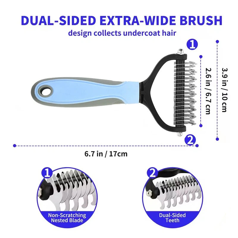 W Dog Cat Grooming Deshedding Brush Undercoat Fur Remover Knot Cutter Comb Puppy Hair Removal Shedding Pet Supplies