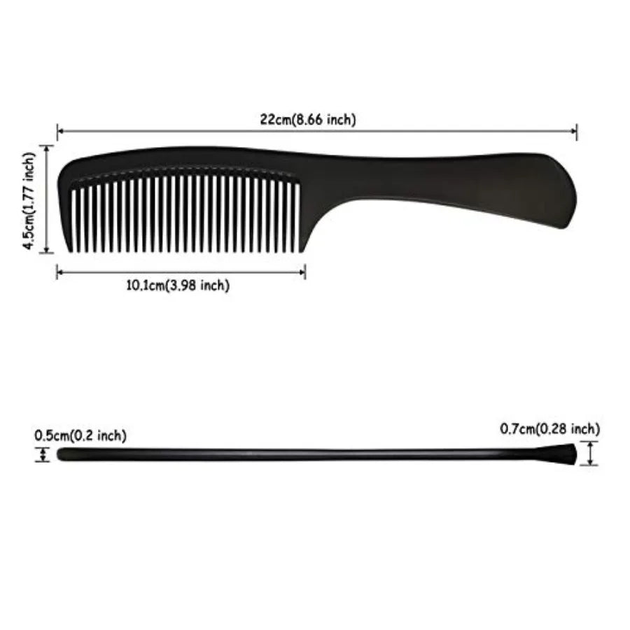 Professional Barber Styling Comb Black Detangling Comb for Long Wet or Curly Hair