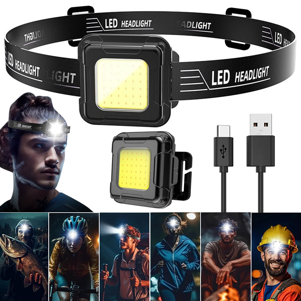 Headlamp LED USB Rechargeable Adjustable Head Torch