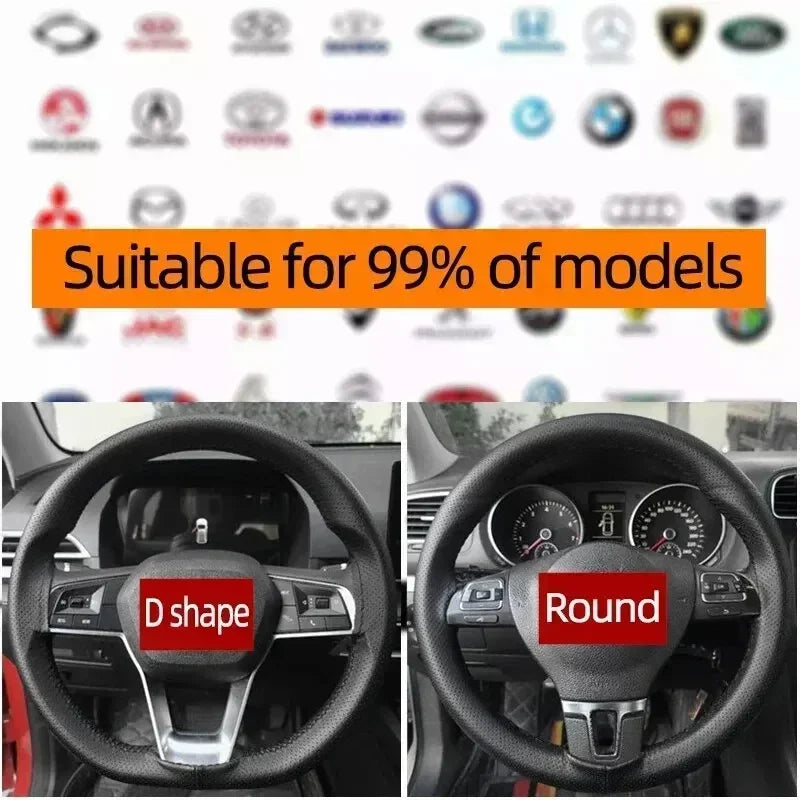 Steering Wheel Cover, Artificial Leather, 2 Color, 38 Size close-up view