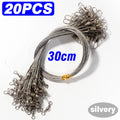 Stainless Steel Wire Fishing Leader Swivel Snap 20Pcs close-up view