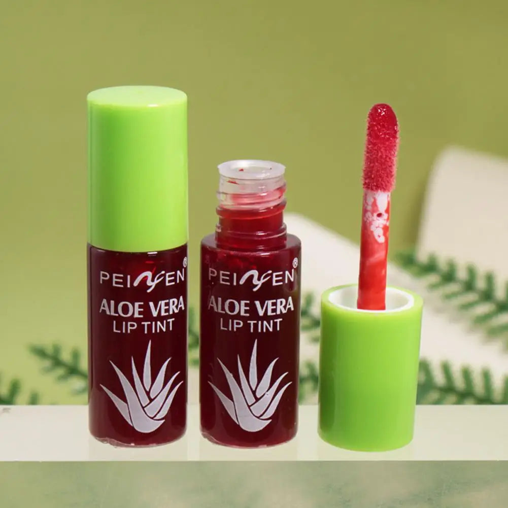 6 Color Lip Tint Stain Set Plumping Liquid Lipstick Aloe Vera Watery Lip Stain Lip Glo close-up view