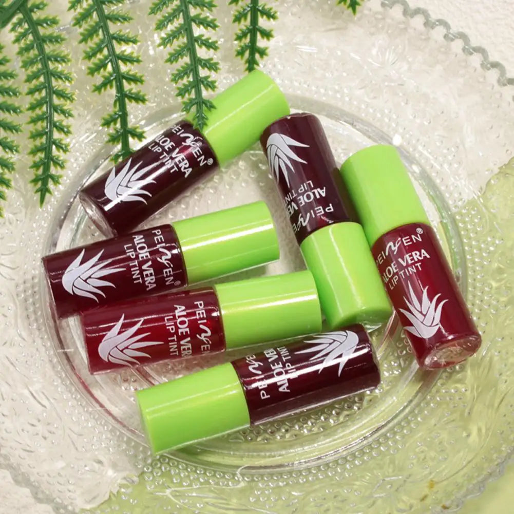 6 Color Lip Tint Stain Set Plumping Liquid Lipstick Aloe Vera Watery Lip Stain Lip Gloss Multi-use M