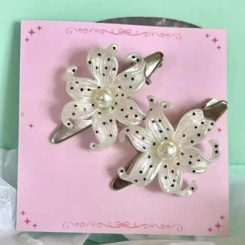 Star Print Lily Hair Clips 2 Pairs