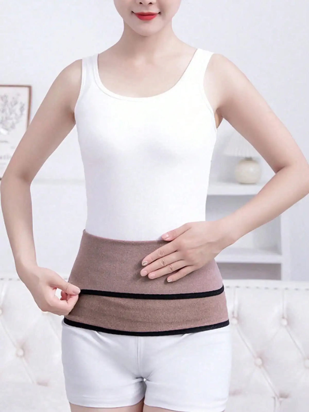 1 Fleece-Lined Waist Belt for Autumn and Winter to Protect the Stomach and Waist from the Cold, Suitable for Both Men and Women