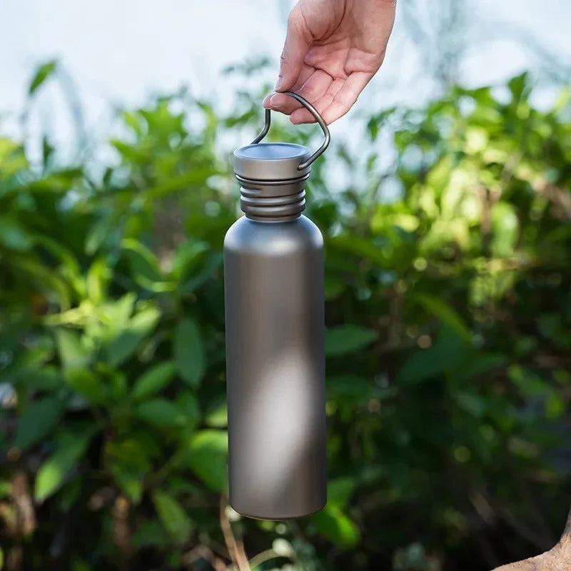 Titanium Water Bottle 600ml 750ml Outdoor Camping Hiking Cycling