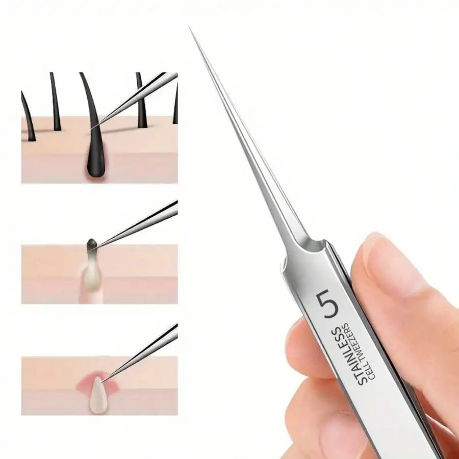 Ultra Fine Needle Tweezers for Facial Pore Cleaning Blackhead Acne Removal Skin Care Tool