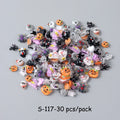 Resin Halloween Nail Charms Bat Pumpkin Ghost Spider Web