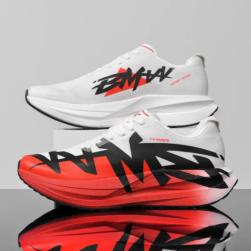 Athletic Running Shoes Men Marathon Speciality Training Race Sports Carbon Board Light close-up view