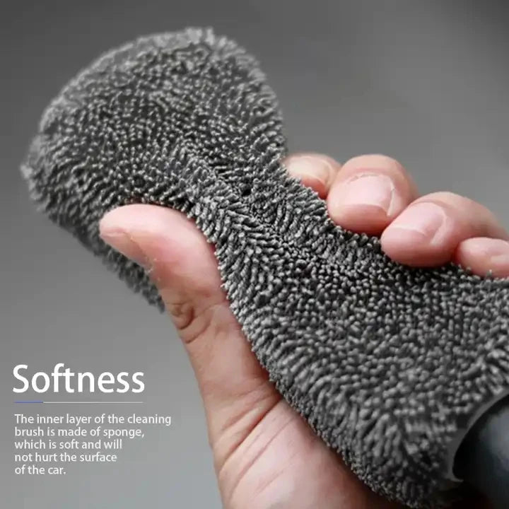 Car Wheel Cleaning Brush Profession Tire Auto Cleaning Detailing Care Wet Dry Wheel additional angle