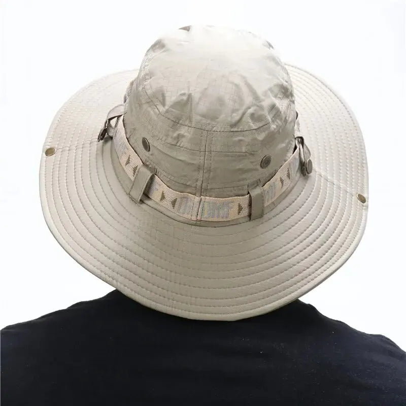 Men's Summer Bucket Hat Wide Brim UV Protection Outdoor Sun Hat detail view