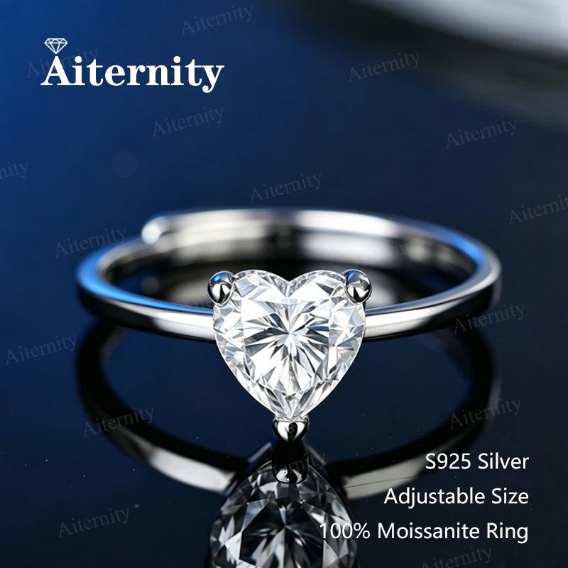 0.5-2CT Pear/Oval/Radiant Moissanite Rings For Women Real S925 Silver with GRA Certif lifestyle view