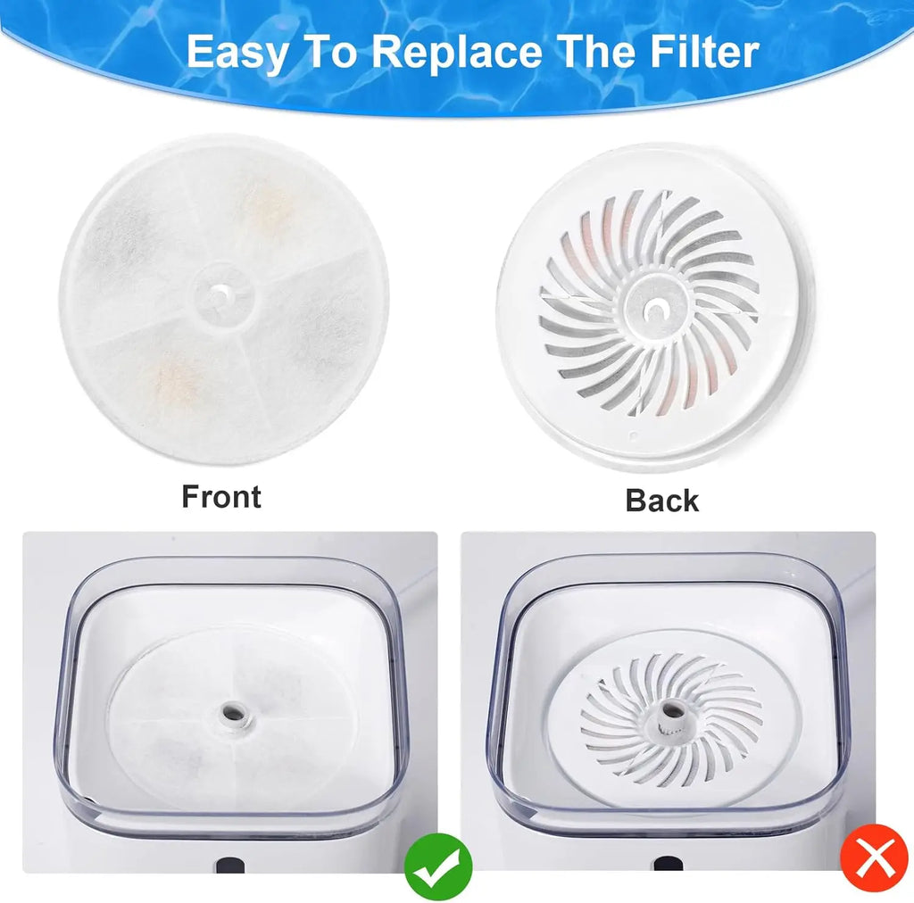 Automatic cat water dispenser replacement activated carbon filter chip kit, providing clean water - easy to install and replace