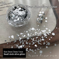 1 Box 3D Mini Nail Art Charms Round Heart Star Sequin Flakes Silvery Shiny Accessories For Manicure