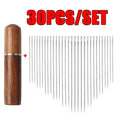 30pcs Elderly Blind Sewing Needles Stainless Steel Quick Automatic Self-Threading Stitching Pins DIY Punch Needle Threader for E