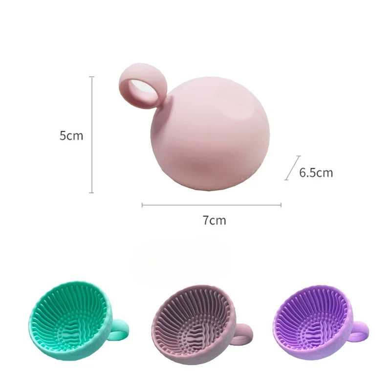 Makeup Brush Cleaner Folding Powder Puff Cleaning Bowl Eyeshadow Brushes Wash Clean Ma close-up view