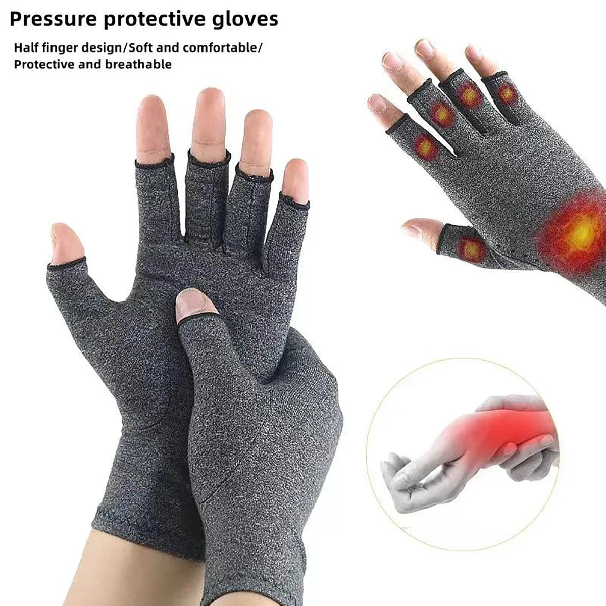 Compression Knit Gloves Cotton Wrist Support Hand Brace