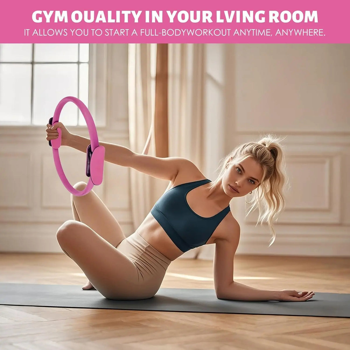 Pilates Ball and Ring Set, Resistance Band Workout Kit