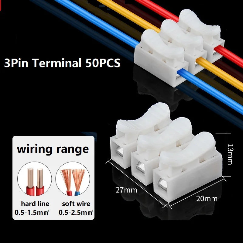 Spring Clamp Screwless Terminal Block Wire Connectors 1P 2P 3P detail view