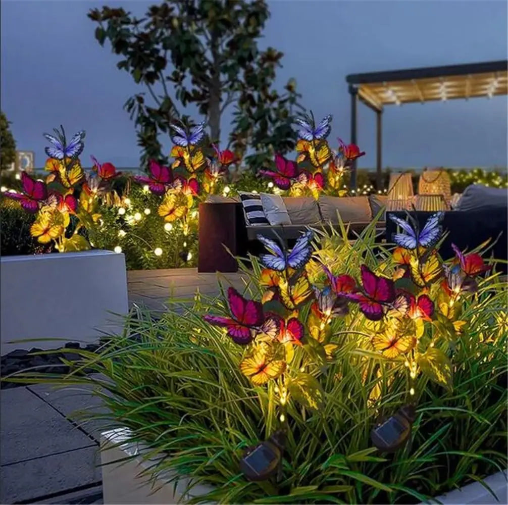 Solar LED Butterfly Garden Lawn Lamp Outdoor Waterproof