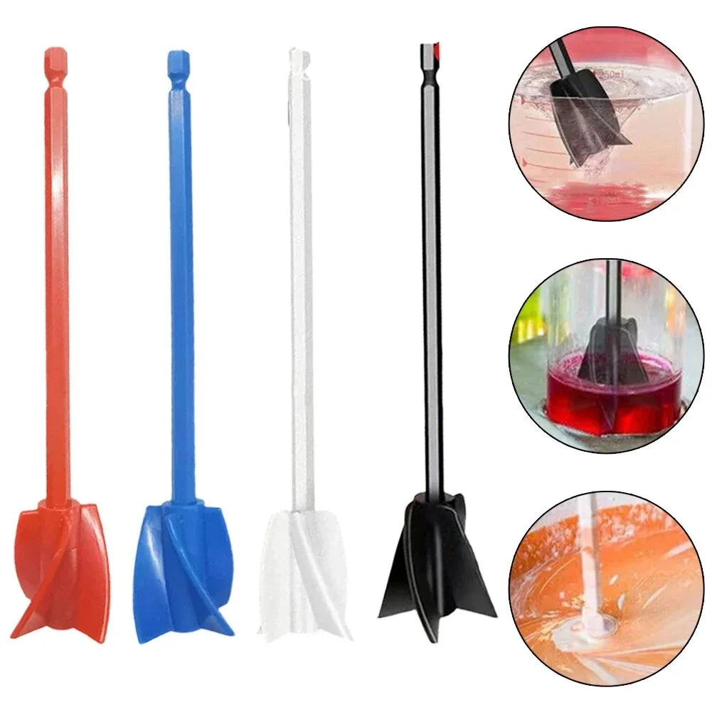 6.35mm Hex Shaft Drill Mixer for Epoxy Resin & Paint - High Viscosity Stirring Paddle Attachment