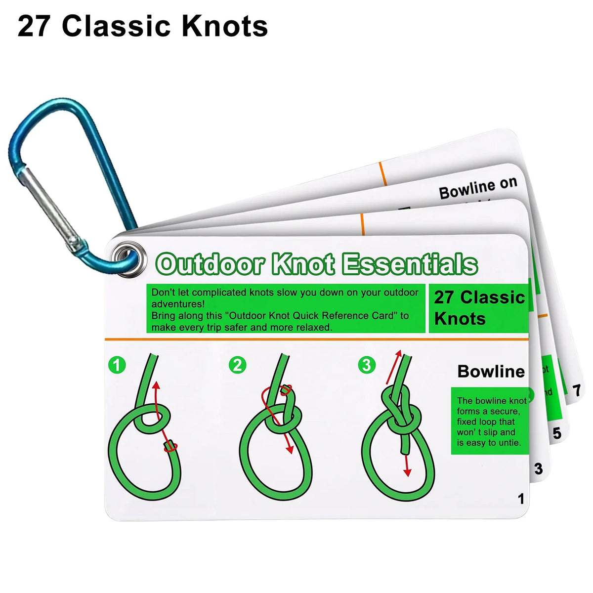 Rock Climbing Knot Cards 27 Rope Knots Waterproof