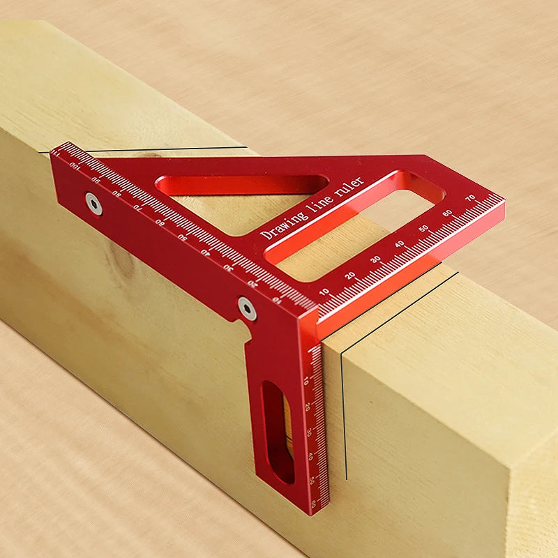 Woodworking Square Protractor Aluminum Alloy Miter Triangle Layout Tool