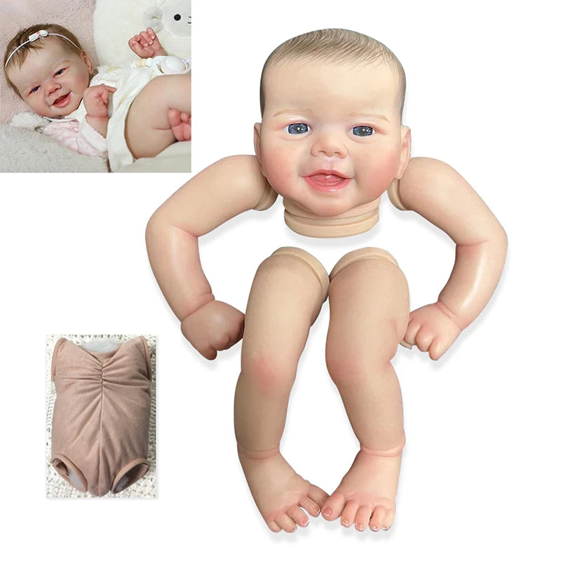 Realistic 19inch Reborn Doll Kit Emmy - Soft Vinyl Painted Unfinished DIY Baby Doll Acce detail view