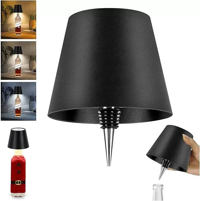 Lampe De Table En Forme De Bouteille Sans Fil, Commande Tactile, 3 Couleurs, Gradation E detail view