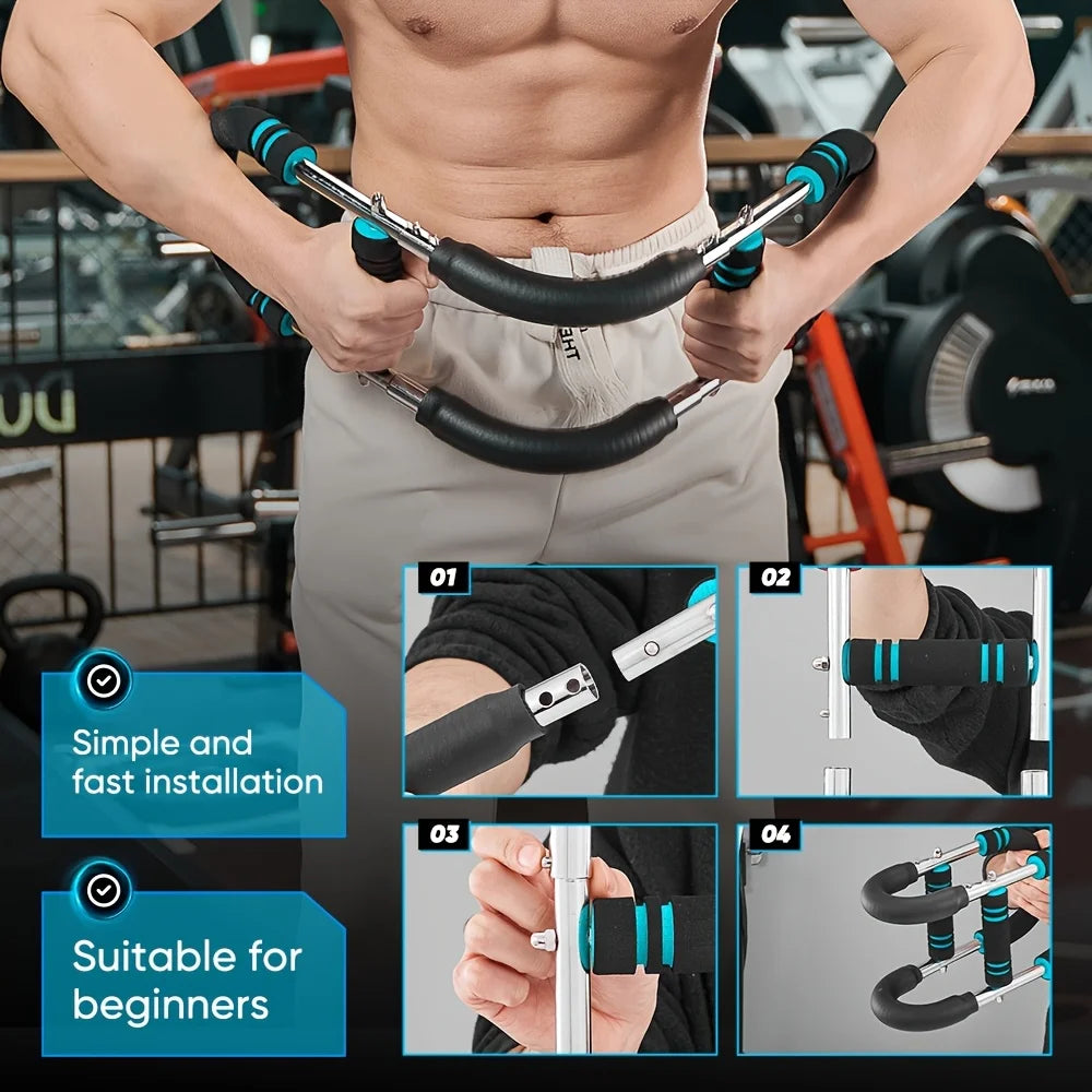 Twister Arm Exerciser with Resistance Bar Home Workout Fitness Equipment Adjustable Chest Exerciser