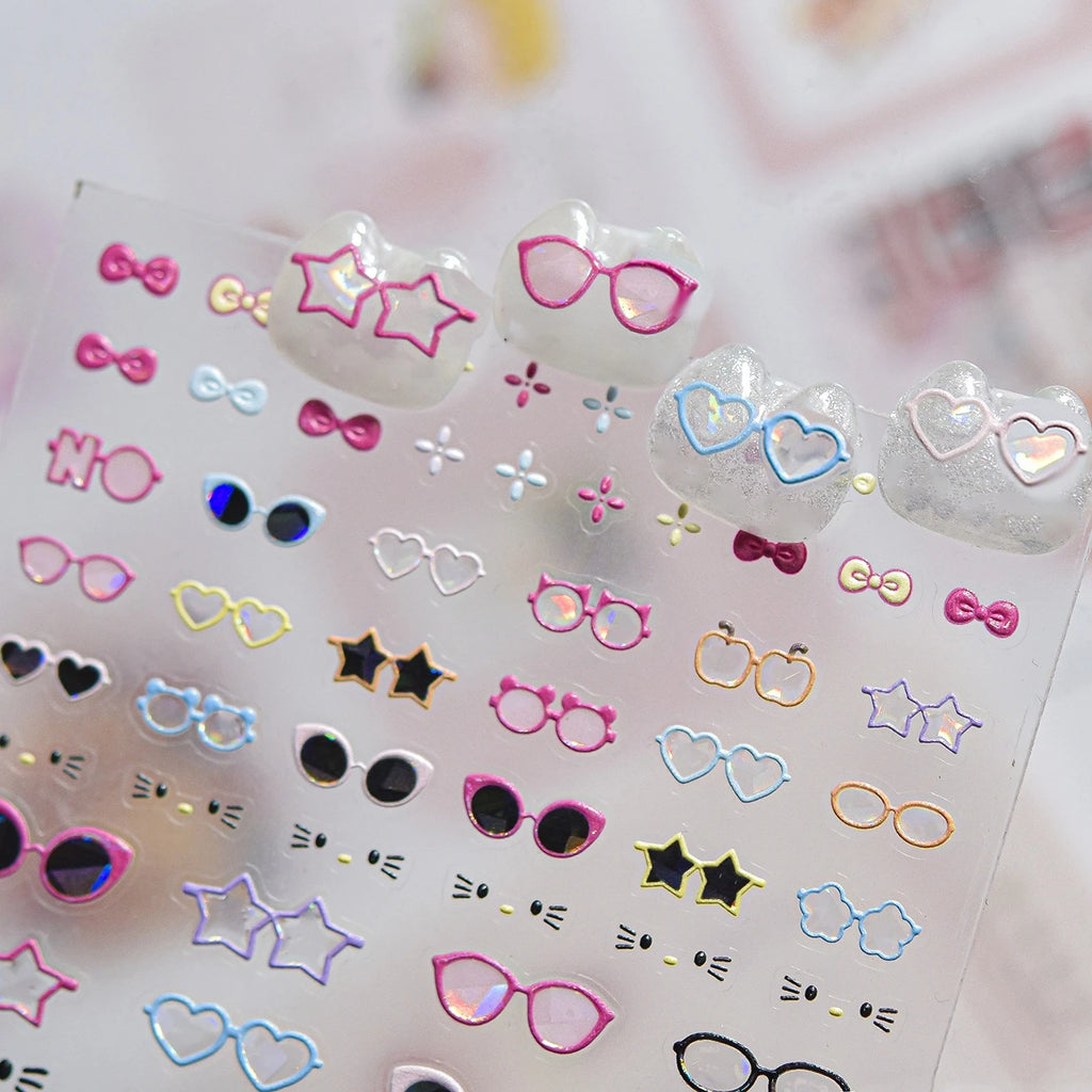 Cute Cat Nail Art Sticker Summer Manicure Decal