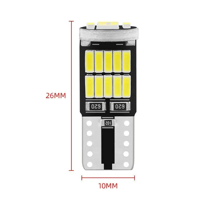 10PCS Led T10 Bulb 194 W5W Light 5w5 501 168 WY5W Interior License Plate 4014/26SMD Reading Parking Signal Lamp Car White 12V