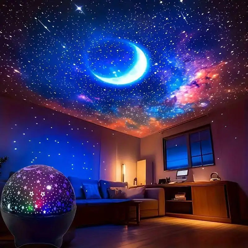 LED Night Lights Starry Sky Moon Projector Light USB Plug Colorful Strobe Light For K alternate view